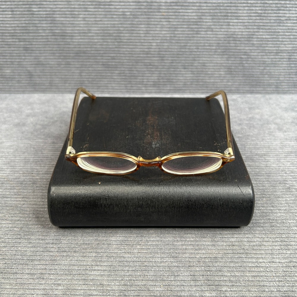 Micro Shapes Angel Brown Oval Y2k Eyeglasses Frames 43-17-130 Made in Japan
